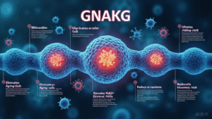 Read more about the article 全方位揭密：GnAKG 如何通过 AKG 提升 NAD+，打造“代谢+补库”双通抗衰体系