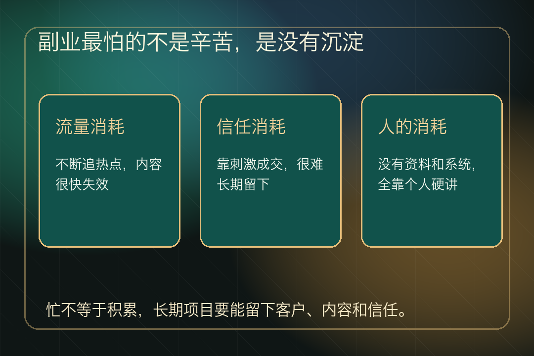 副业最怕的不是辛苦,是没有沉淀