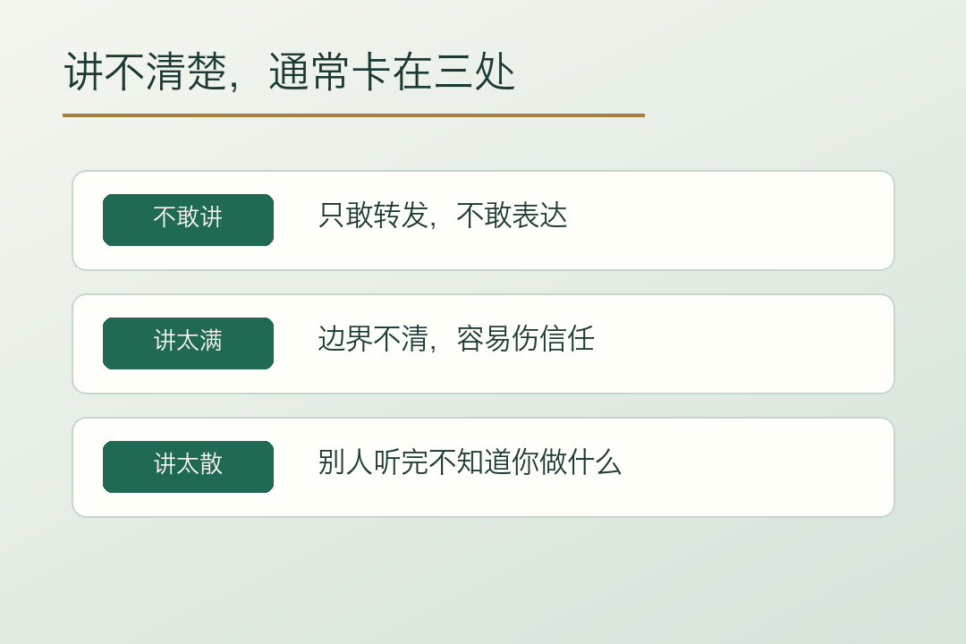 能不能讲清楚,决定能不能复制