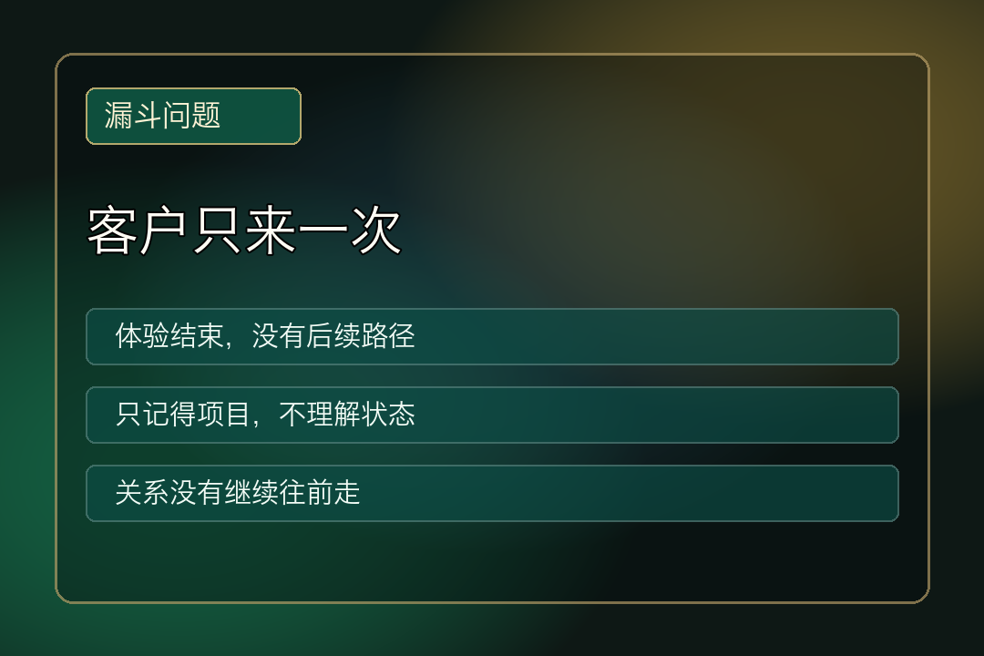 客户只来一次的原因